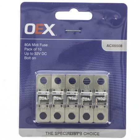 OEX Midi Fuse 80A Bolt On Pack Of 10 ACX6508 FUSE OEX - Micks Gone Bush