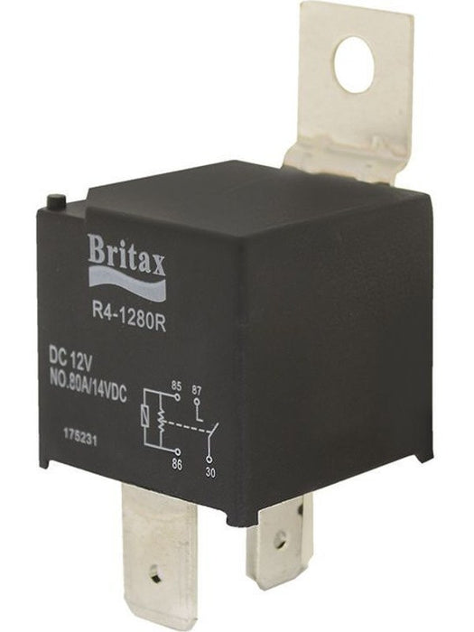 Britax Relay Hd Mini 12V 80A 4 Pin N/O Contacts Spst 9.5mm R4-1280RBX Relays Britax - Micks Gone Bush