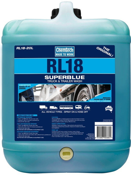 Chemtech RL18 Superblue Truck Wash Biodegradable Solvent Free 20L RL18-20L CHEMTECH - Micks Gone Bush