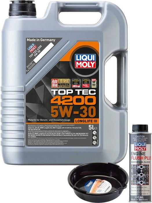 LIQUI MOLY Top Tec 4200 5W-30 5L Silver Service Kit + 6L Drip Tray MGB-KIT-MIX-100 Mixed - Micks Gone Bush