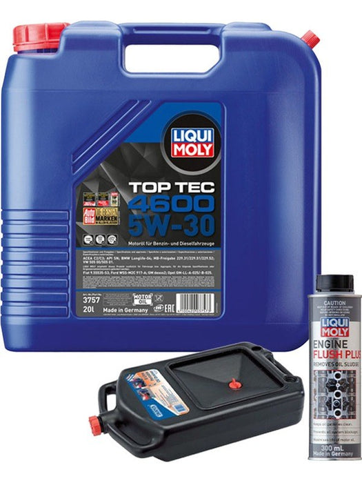 LIQUI MOLY Top Tec 4600 5W-30 20L Silver Service Kit + 8L Drip Tray MGB-KIT-MIX-106 Mixed - Micks Gone Bush