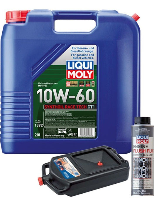 LIQUI MOLY Synthoil Race Tech GT1 10W-60 20L Silver Service Kit + 8L Drip Tray MGB-KIT-MIX-114 Mixed - Micks Gone Bush
