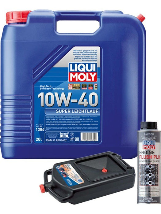 LIQUI MOLY Super Leichtlauf 10W-40 20L Silver Service Kit + 8L Drip Tray MGB-KIT-MIX-120 Mixed - Micks Gone Bush