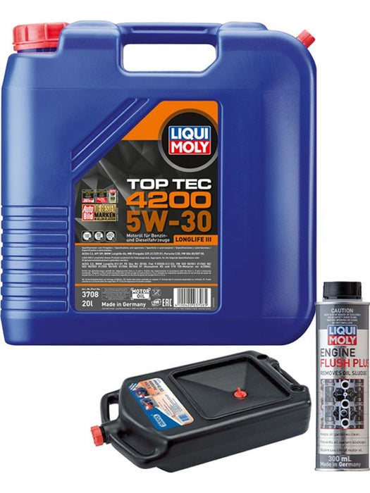 LIQUI MOLY Top Tec 4200 5W-30 20L Silver Service Kit + 8L Drip Tray MGB-KIT-MIX-122 Mixed - Micks Gone Bush