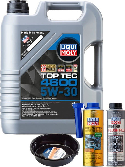 LIQUI MOLY Top Tec 4600 5W-30 5L Gold Service Kit + 6L Drip Tray MGB-KIT-MIX-127 Mixed - Micks Gone Bush