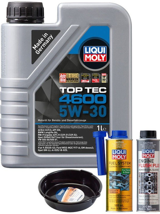 LIQUI MOLY Top Tec 4600 5W-30 1L Gold Service Kit + 6L Drip Tray MGB-KIT-MIX-128 Mixed - Micks Gone Bush