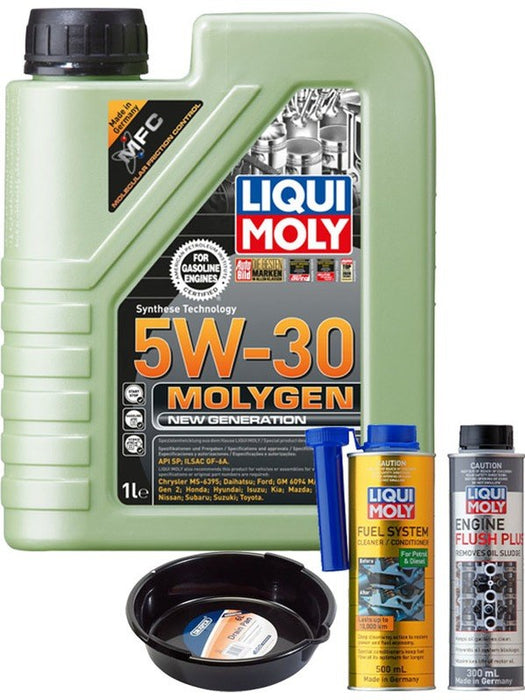 LIQUI MOLY Molygen New Generation 5W-30 1L Gold Service Kit + 6L Drip Tray MGB-KIT-MIX-130 Mixed - Micks Gone Bush