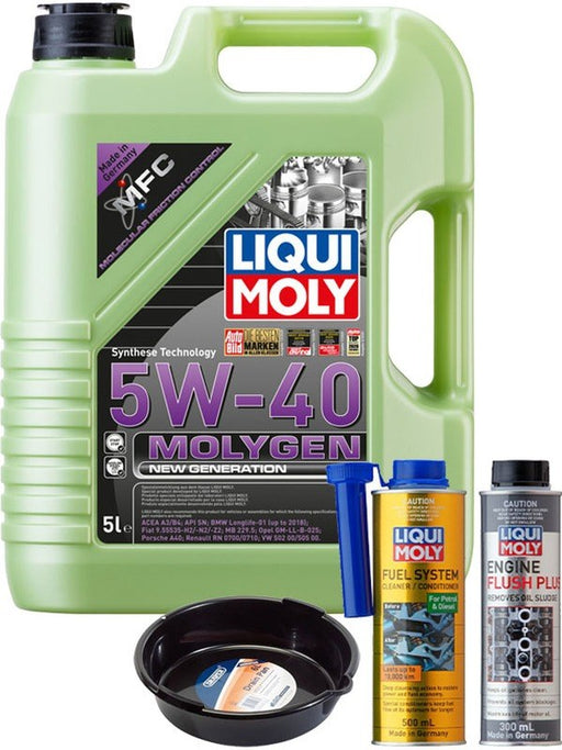 LIQUI MOLY Molygen New Generation 5W-40 5L Gold Service Kit + 6L Drip Tray MGB-KIT-MIX-134 Mixed - Micks Gone Bush