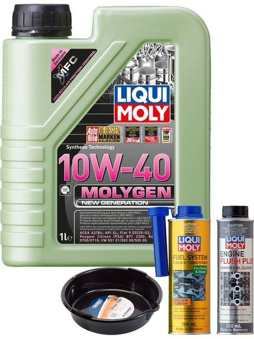 LIQUI MOLY Molygen New Generation 10W-40 1L Gold Service Kit + 6L Drip Tray MGB-KIT-MIX-140 Mixed - Micks Gone Bush