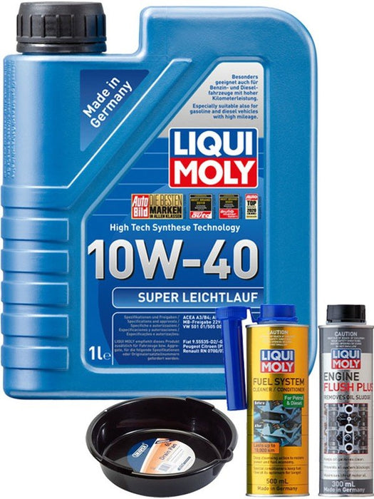 LIQUI MOLY Super Leichtlauf 10W-40 1L Gold Service Kit + 6L Drip Tray MGB-KIT-MIX-141 Mixed - Micks Gone Bush