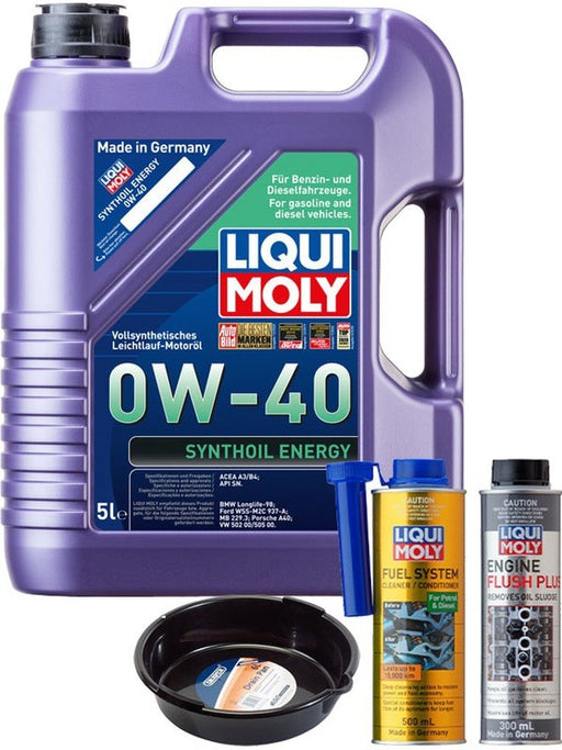 LIQUI MOLY Synthoil Energy 0W-40 5L Gold Service Kit + 6L Drip Tray MGB-KIT-MIX-147 Mixed - Micks Gone Bush
