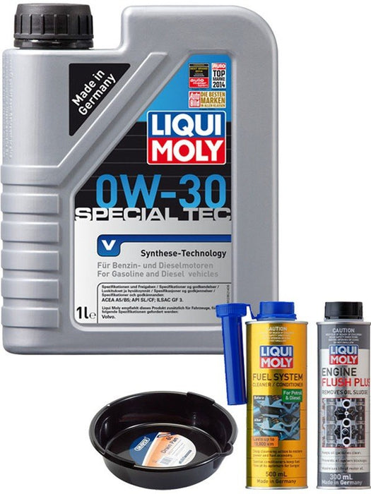 LIQUI MOLY Special Tec V 0W-30 1L Gold Service Kit + 6L Drip Tray MGB-KIT-MIX-158 Mixed - Micks Gone Bush