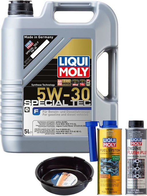LIQUI MOLY Special Tec F 5W-30 5L Gold Service Kit + 6L Drip Tray MGB-KIT-MIX-160 Mixed - Micks Gone Bush