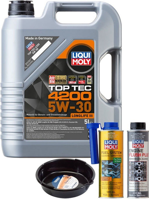 LIQUI MOLY Top Tec 4200 5W-30 5L Gold Service Kit + 6L Drip Tray MGB-KIT-MIX-162 Mixed - Micks Gone Bush