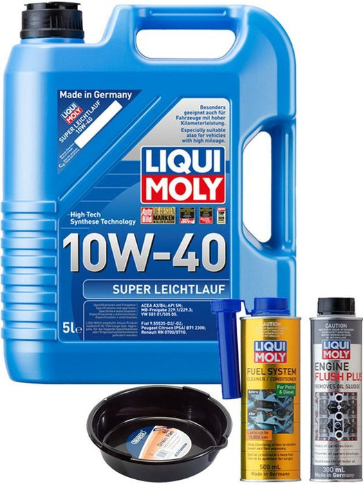 LIQUI MOLY Super Leichtlauf 10W-40 5L Gold Service Kit + 6L Drip Tray MGB-KIT-MIX-165 Mixed - Micks Gone Bush