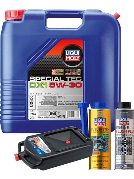 LIQUI MOLY Special Tec DX1 5W-30 20L Gold Service Kit + 8L Drip Tray MGB-KIT-MIX-177 Mixed - Micks Gone Bush
