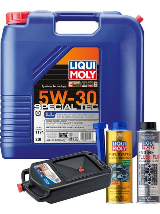 LIQUI MOLY Special Tec LL 5W-30 20L Gold Service Kit + 8L Drip Tray MGB-KIT-MIX-178 Mixed - Micks Gone Bush