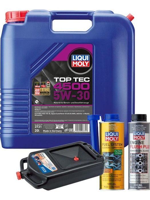 LIQUI MOLY Top Tec 4500 5W-30 20L Gold Service Kit + 8L Drip Tray MGB-KIT-MIX-181 Mixed - Micks Gone Bush