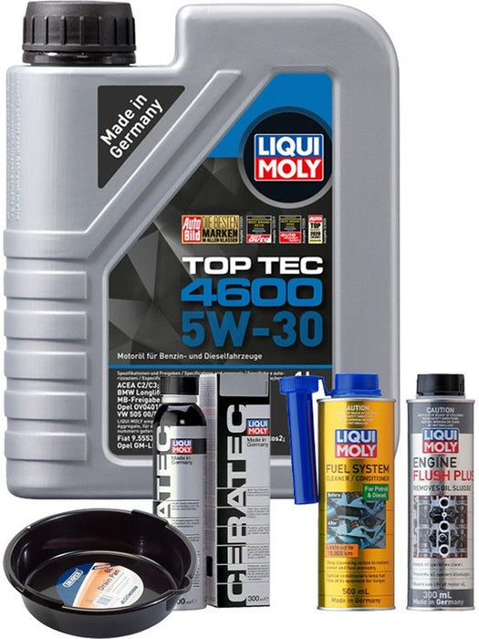 LIQUI MOLY Top Tec 4600 5W-30 1L Platinum Service Kit + 6L Drip Tray MGB-KIT-MIX-190 Mixed - Micks Gone Bush