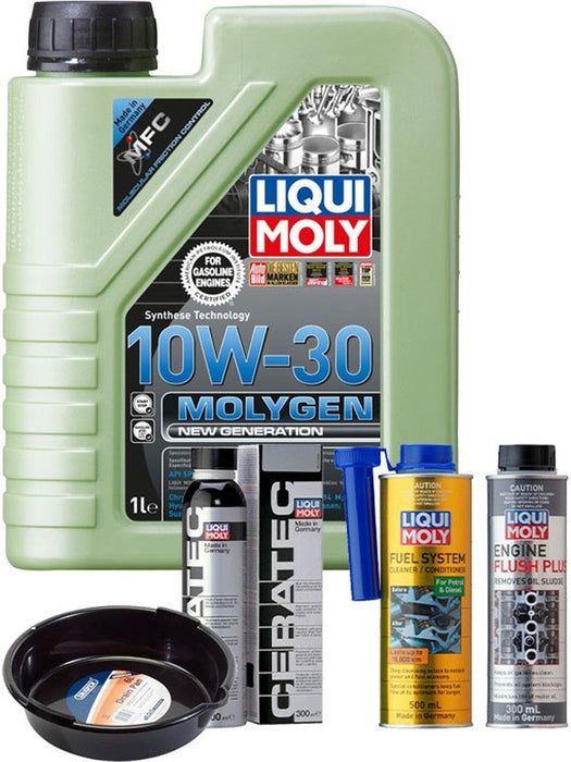 LIQUI MOLY Molygen New Generation 10W-30 1L Platinum Service Kit + 6L Drip Tray MGB-KIT-MIX-193 Mixed - Micks Gone Bush
