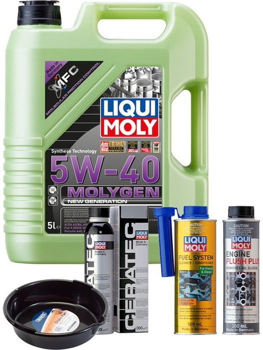 LIQUI MOLY Molygen New Generation 5W-40 5L Platinum Service Kit + 6L Drip Tray MGB-KIT-MIX-196 Mixed - Micks Gone Bush