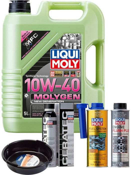 LIQUI MOLY Molygen New Generation 10W-40 5L Platinum Service Kit + 6L Drip Tray MGB-KIT-MIX-198 Mixed - Micks Gone Bush