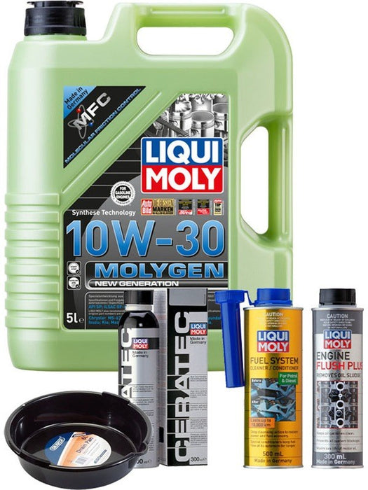 LIQUI MOLY Molygen New Generation 10W-30 5L Platinum Service Kit + 6L Drip Tray MGB-KIT-MIX-199 Mixed - Micks Gone Bush