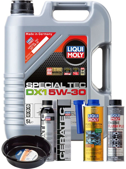 LIQUI MOLY Special Tec DX1 5W-30 5L Platinum Service Kit + 6L Drip Tray MGB-KIT-MIX-208 Mixed - Micks Gone Bush