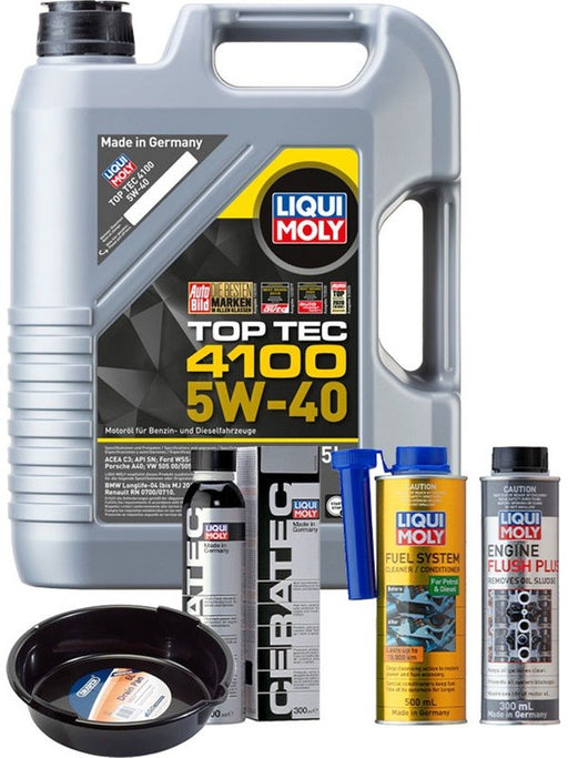 LIQUI MOLY Top Tec 4100 5W-40 5L Platinum Service Kit + 6L Drip Tray MGB-KIT-MIX-212 Mixed - Micks Gone Bush