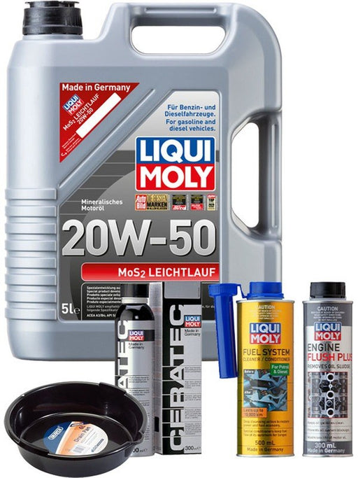 LIQUI MOLY MoS2 Leichtlauf 20W-50 5L Platinum Service Kit + 6L Drip Tray MGB-KIT-MIX-213 Mixed - Micks Gone Bush