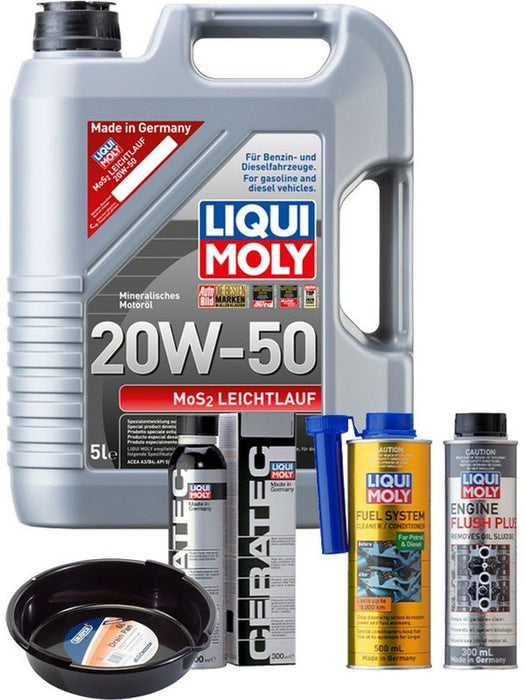 LIQUI MOLY MoS2 Leichtlauf 20W-50 5L Platinum Service Kit + 6L Drip Tray MGB-KIT-MIX-213 Mixed - Micks Gone Bush