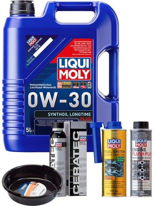 LIQUI MOLY Synthoil Longtime Plus 0W-30 5L Platinum Service Kit + 6L Drip Tray MGB-KIT-MIX-216 Mixed - Micks Gone Bush