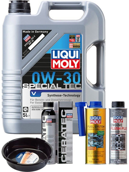 LIQUI MOLY Special Tec V 0W-30 5L Platinum Service Kit + 6L Drip Tray MGB-KIT-MIX-226 Mixed - Micks Gone Bush