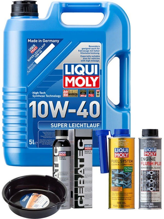 LIQUI MOLY Super Leichtlauf 10W-40 5L Platinum Service Kit + 6L Drip Tray MGB-KIT-MIX-227 Mixed - Micks Gone Bush