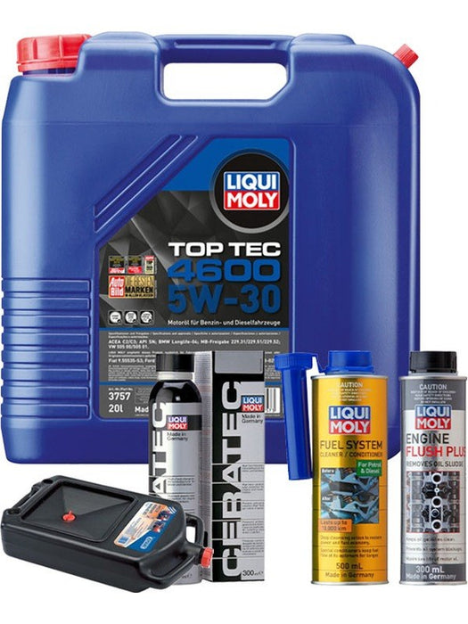 LIQUI MOLY Top Tec 4600 5W-30 20L Platinum Service Kit + 8L Drip Tray MGB-KIT-MIX-230 Mixed - Micks Gone Bush