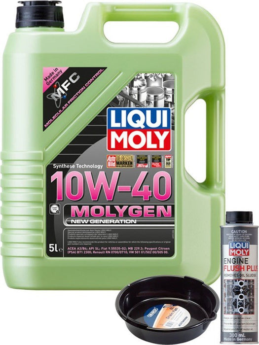 LIQUI MOLY Molygen New Generation 10W-40 5L Silver Service Kit + 6L Drip Tray MGB-KIT-MIX-74 Mixed - Micks Gone Bush