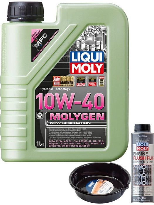 LIQUI MOLY Molygen New Generation 10W-40 1L Silver Service Kit + 6L Drip Tray MGB-KIT-MIX-78 Mixed - Micks Gone Bush