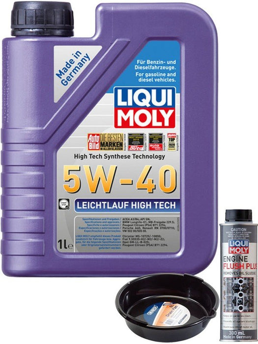 LIQUI MOLY Leichtlauf High Tech 5W-40 1L Silver Service Kit + 6L Drip Tray MGB-KIT-MIX-82 Mixed - Micks Gone Bush
