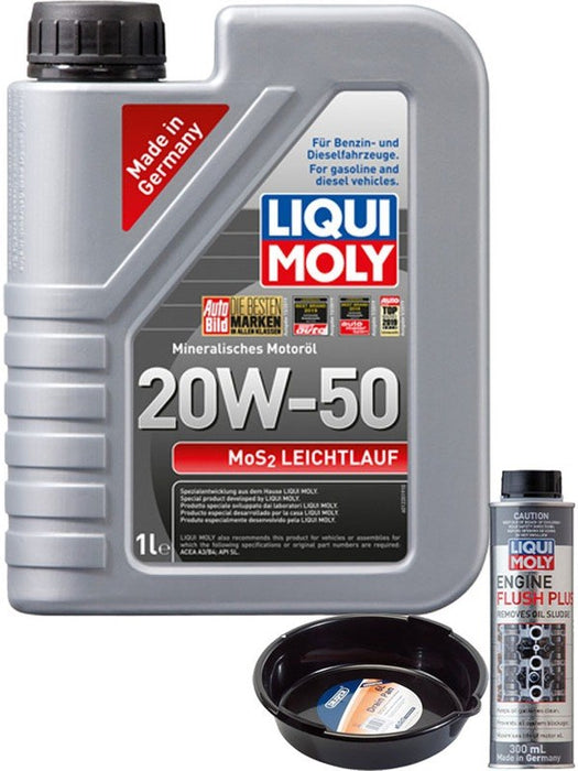 LIQUI MOLY MoS2 Leichtlauf 20W-50 1L Silver Service Kit + 6L Drip Tray MGB-KIT-MIX-83 Mixed - Micks Gone Bush