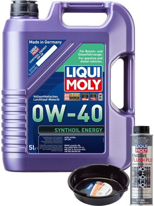LIQUI MOLY Synthoil Energy 0W-40 5L Silver Service Kit + 6L Drip Tray MGB-KIT-MIX-85 Mixed - Micks Gone Bush