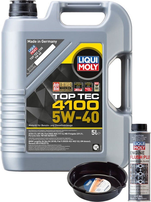 LIQUI MOLY Top Tec 4100 5W-40 5L Silver Service Kit + 6L Drip Tray MGB-KIT-MIX-88 Mixed - Micks Gone Bush