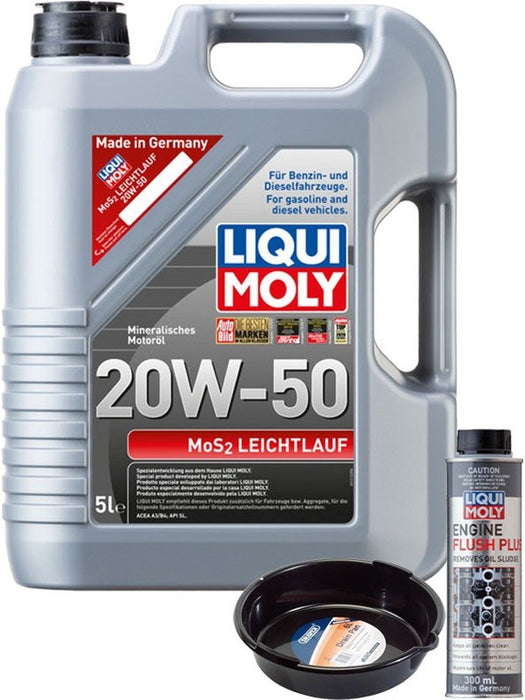 LIQUI MOLY MoS2 Leichtlauf 20W-50 5L Silver Service Kit + 6L Drip Tray MGB-KIT-MIX-89 Mixed - Micks Gone Bush