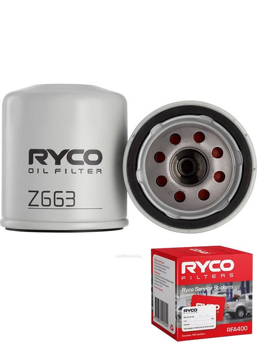 Ryco Oil Filter Z663 + Service Stickers MGB-KIT-RYC-3090 Ryco - Micks Gone Bush