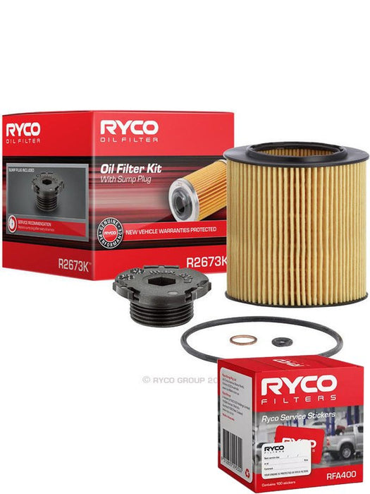 Ryco Oil Filter Kit R2673K + Service Stickers MGB-KIT-RYC-3203 Ryco - Micks Gone Bush