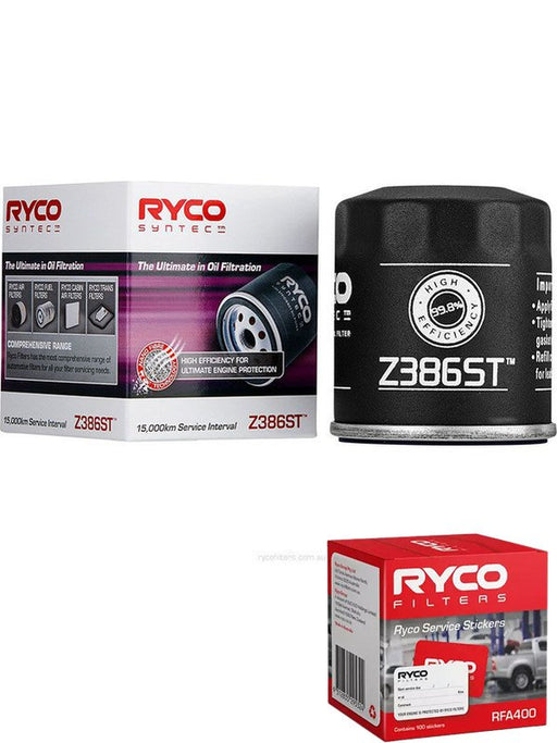 Ryco Syntec Oil Filter Z386ST + Service Stickers MGB-KIT-RYC-3217 Ryco - Micks Gone Bush