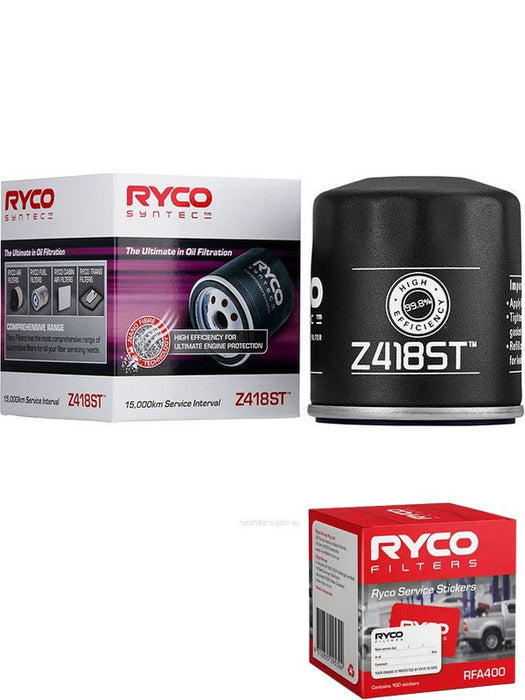 Ryco Syntec Oil Filter Z418ST + Service Stickers MGB-KIT-RYC-3220 Ryco - Micks Gone Bush