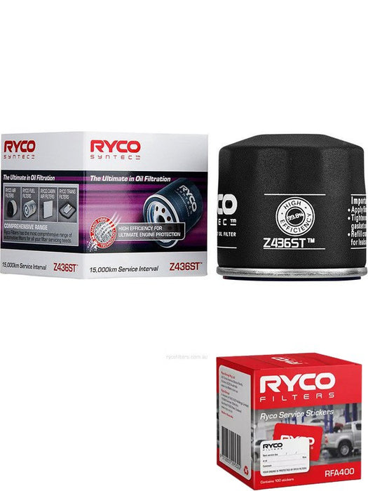 Ryco Syntec Oil Filter Z436ST + Service Stickers MGB-KIT-RYC-3222 Ryco - Micks Gone Bush