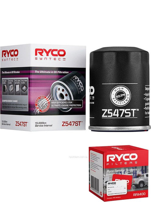 Ryco Syntec Oil Filter Z547ST + Service Stickers MGB-KIT-RYC-3227 Ryco - Micks Gone Bush