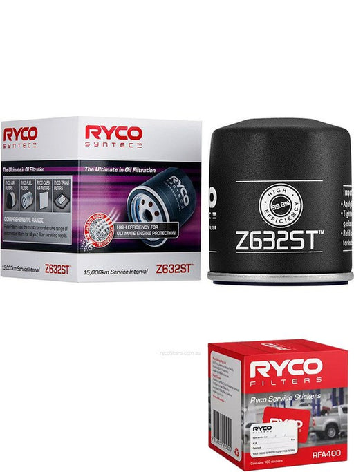Ryco Syntec Oil Filter Z632ST + Service Stickers MGB-KIT-RYC-3229 Ryco - Micks Gone Bush