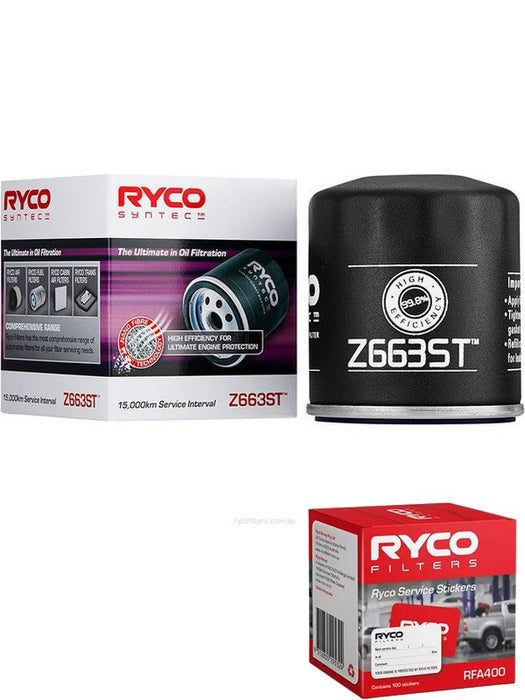 Ryco Syntec Oil Filter Z663ST + Service Stickers MGB-KIT-RYC-3230 Ryco - Micks Gone Bush